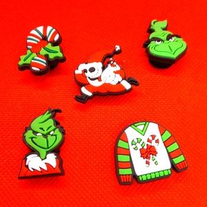 #4 Grinch Shoe Charms -5 pcs in set